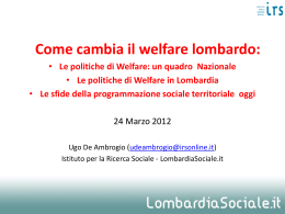 Le politiche di Welfare - Lega Autonomie Lombardia