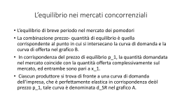 L`equilibrio nei mercati concorrenziali