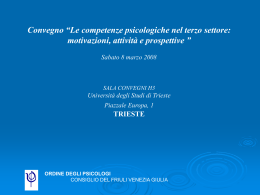 Introduzione al Tema delle Competenze Psicologiche nel Terzo