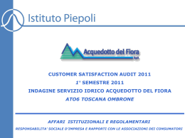 Indagine di Customer Satisfaction 2011 - I
