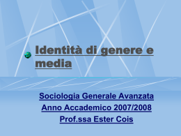 Identit&agrave; di genere e media