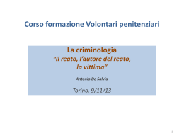 Corso-La criminologia autore del reato-Dott. De Salvia