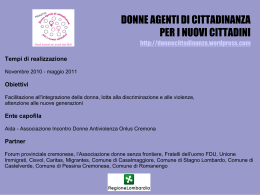DONNE AGENTI DI CITTADINANZA PER I NUOVI