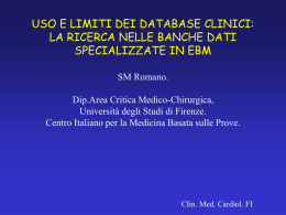 la ricerca nelle banche dati specializzate in ebm