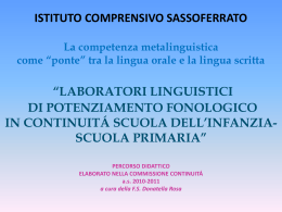 Presentazione del progetto - Istituto Comprensivo Sassoferrato