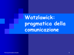 Watzlawick: pragmatica della comunicazione