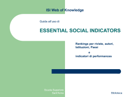 ISI Web of Knowledge - Scuola Superiore Sant`Anna