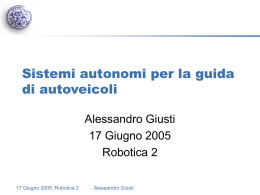 Sistemi autonomi per la guida di autoveicoli