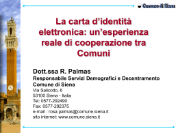 un`esperienza reale di cooperazione tra Comuni