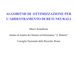 ottimizzazione reti neurali