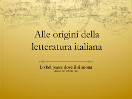 Letteratura italiana lezione 1 (classi terze 2013:2014).