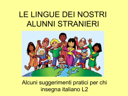 Le lingue dei nostri alunni stranieri