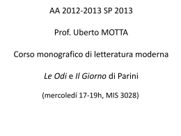 AA 2012-2013 SP 2013 Prof. Uberto MOTTA Corso monografico di