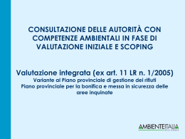 IL SECONDO RAPPORTO SULLO STATO DELL`AMBIENTE DELLA