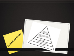 Le fonti del diritto sono gli atti e i fatti giuridici su cui si fonda il diritto