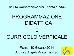 LA PROGRAMMAZIONE DIDATTICA