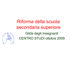 Riforma della scuola secondaria superiore ottobre