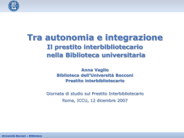 Il Prestito interbibliotecario