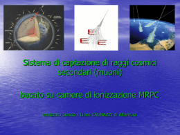 Schema a blocchi di un sistema di rilevamento raggi cosmici