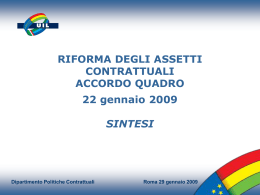 Dipartimento Politiche Contrattuali Roma 29 gennaio 2009