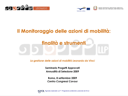 Il Monitoraggio delle azioni di mobilit&agrave;