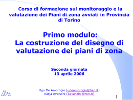 La costruzione del disegno di valutazione