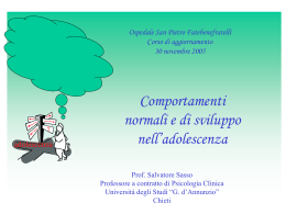 L`adolescenza - Universit&agrave; degli Studi "G. d`Annunzio"