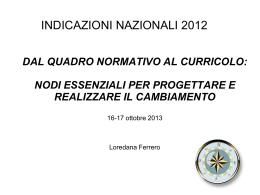 Indicazioni nazionali Loredana Ferrero