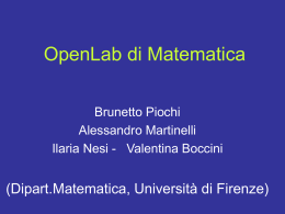 openlab viareggio - Dipartimento di Matematica e Informatica