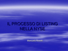 IL PROCESSO DI LISTING SUL NYSE