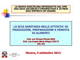 La SCIA sanitaria nelle attivit&agrave; di produzione