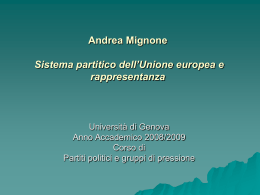 L`Unione europea oggi - Scienze politiche e sociali