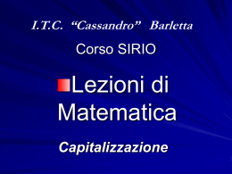 LEGGE DI CAPITALIZZAZIONE SEMPLICE