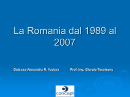 La Romania dal 1989 ad oggi - Servizi di consulenza aziendale e