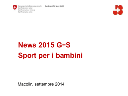 News 2015 G+S Sport per i bambini