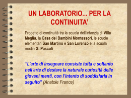 I profumi: un laboratorio... per la continuit&agrave;