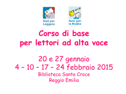 Lettori Volontari - Biblioteche della Provincia di Reggio Emilia