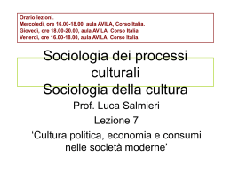 7_lezione  - Università di Roma Sapienza: Facoltà di Sociologia