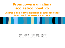 Il Benessere in classe e le life skill