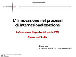 L`Asia come opportunit&agrave; per la PMI