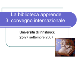 La biblioteca apprende 3. convegno internazionale