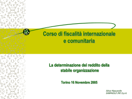Corso di fiscalità internazionale e comunitaria