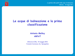 Le acque di balneazione e la prima classificazione - mo