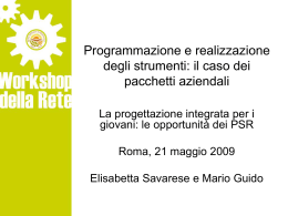 &ldquo;PACCHETTO GIOVANI&rdquo; (PG)