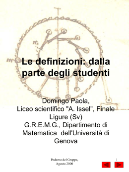 Le definizioni. Dalla parte degli studenti