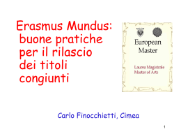 Erasmus Mundus_Buone pratiche per il rilascio dei titoli congiunti