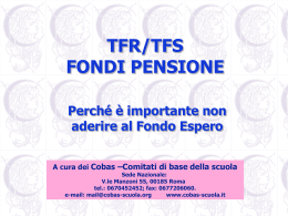 TFR/TFS FONDI PENSIONE