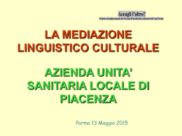 La mediazione linguistico culturale &ndash; Parma 13 maggio 2015