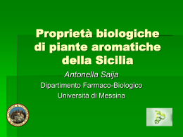 Proprietà biologiche di piante aromatiche della Sicilia