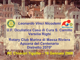 Diapositiva 1 - Rotary Club Marina di Massa Riviera Apuana del